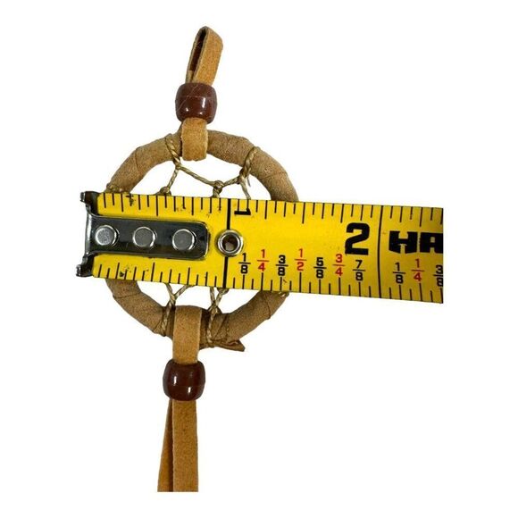 Handmade Mini Dreamcatcher Keychain Car Ornament Feathers & Beads 1.5" Miniature - Picture 6 of 6